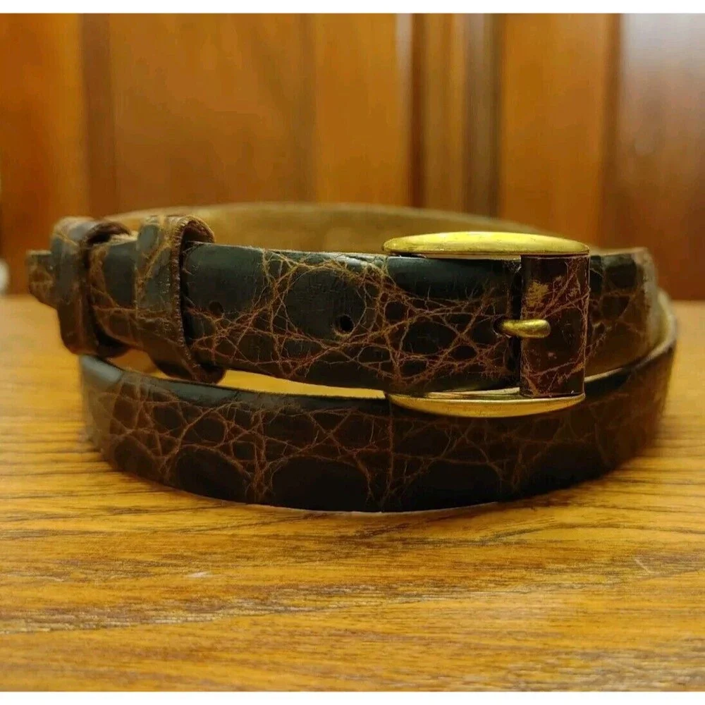 Dover Amazonas Baby Alligator Hide Leather Women's Belt Fits 29-31
